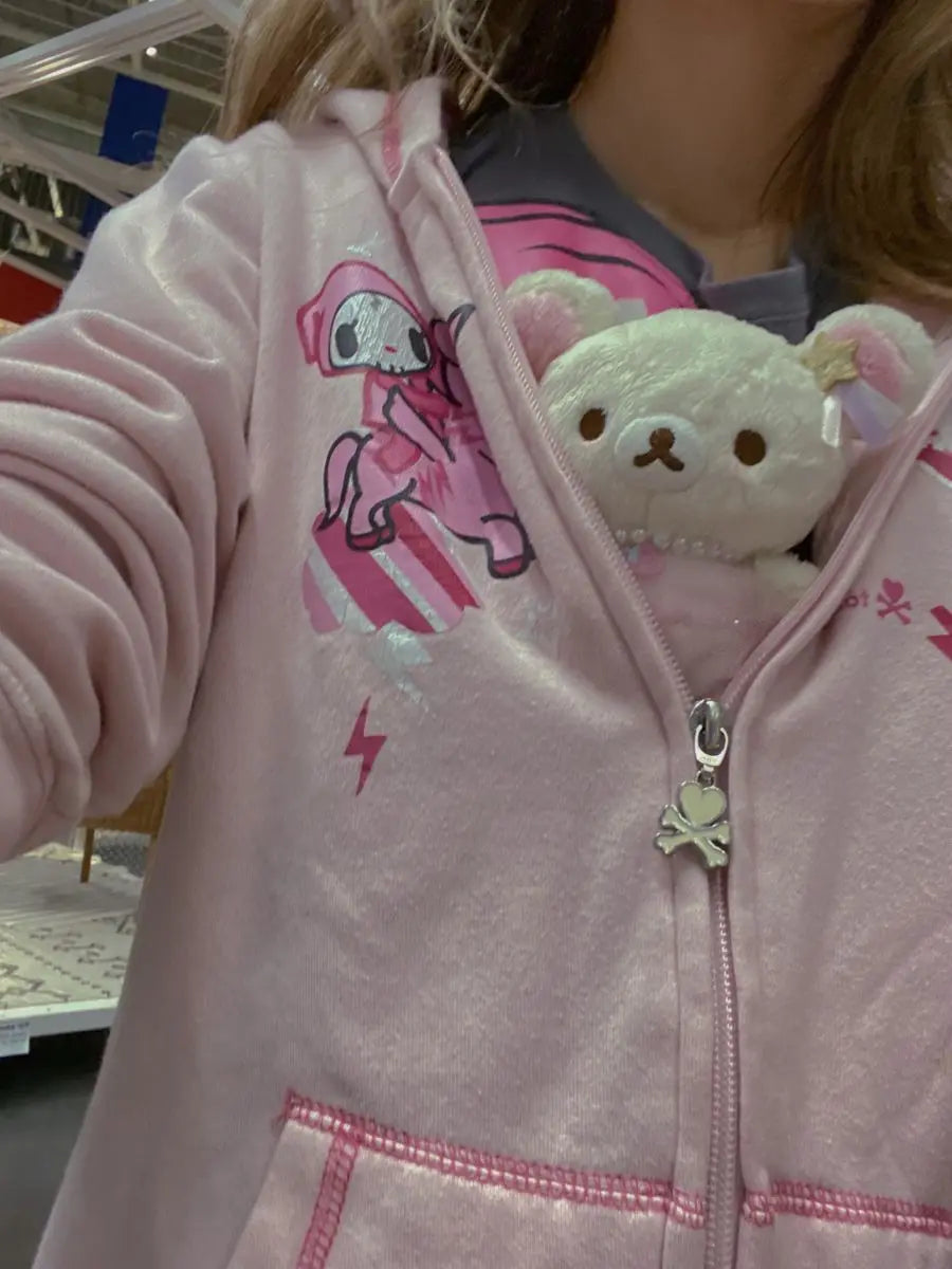 Women's Zip Up Hoodie Kawaii Clothes