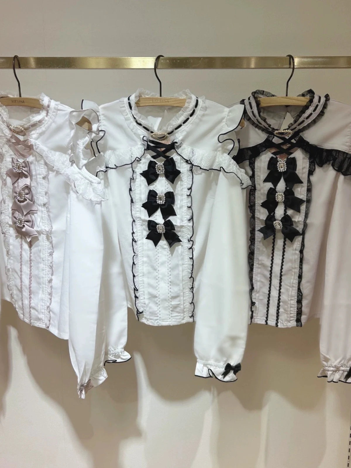 Japanese Style Sweet Cute Girl Off-Shoulder Long-Sleeve Blouse