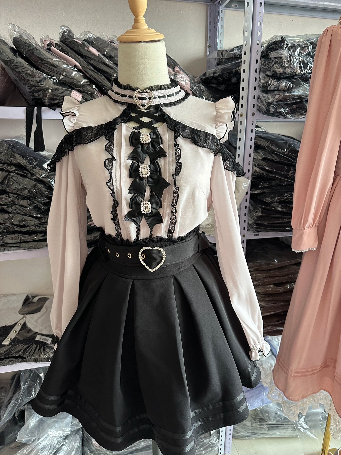 Japanese Style Sweet Cute Girl Off-Shoulder Long-Sleeve Blouse