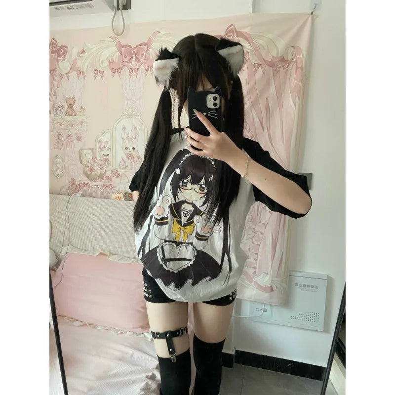 Cute Anime Maid Short Sleeve LooseT Shirt