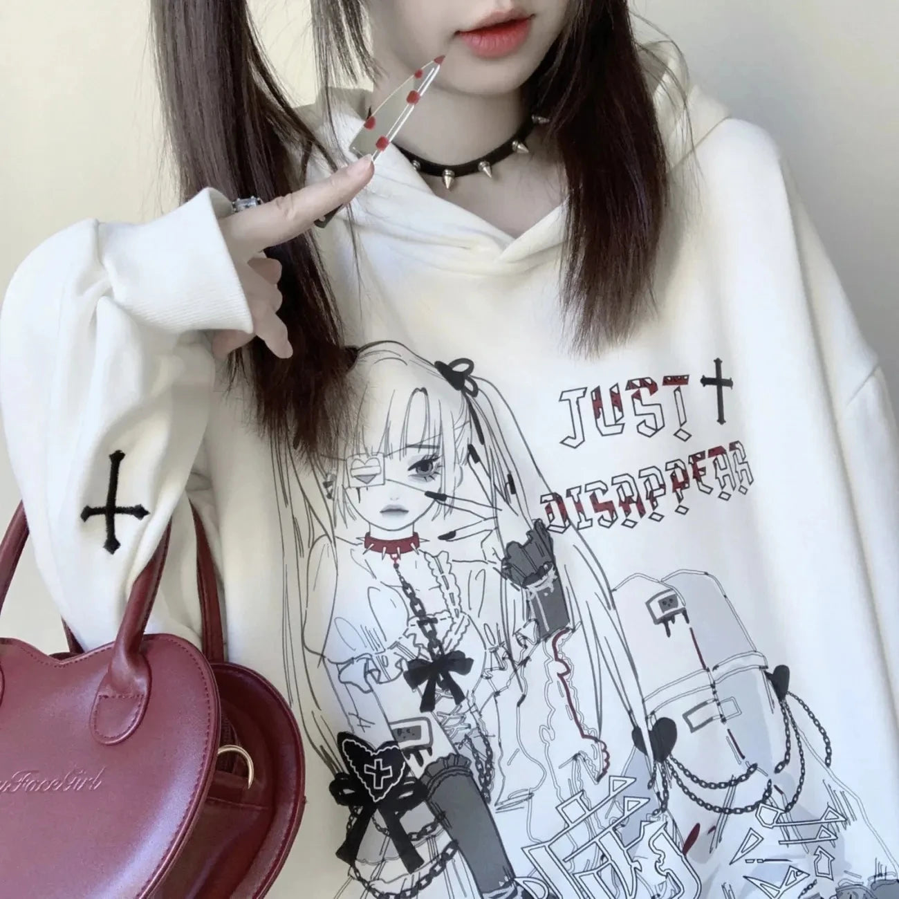 Harajuku / Kawaii Oversized Female Graphic Anime Hoodie