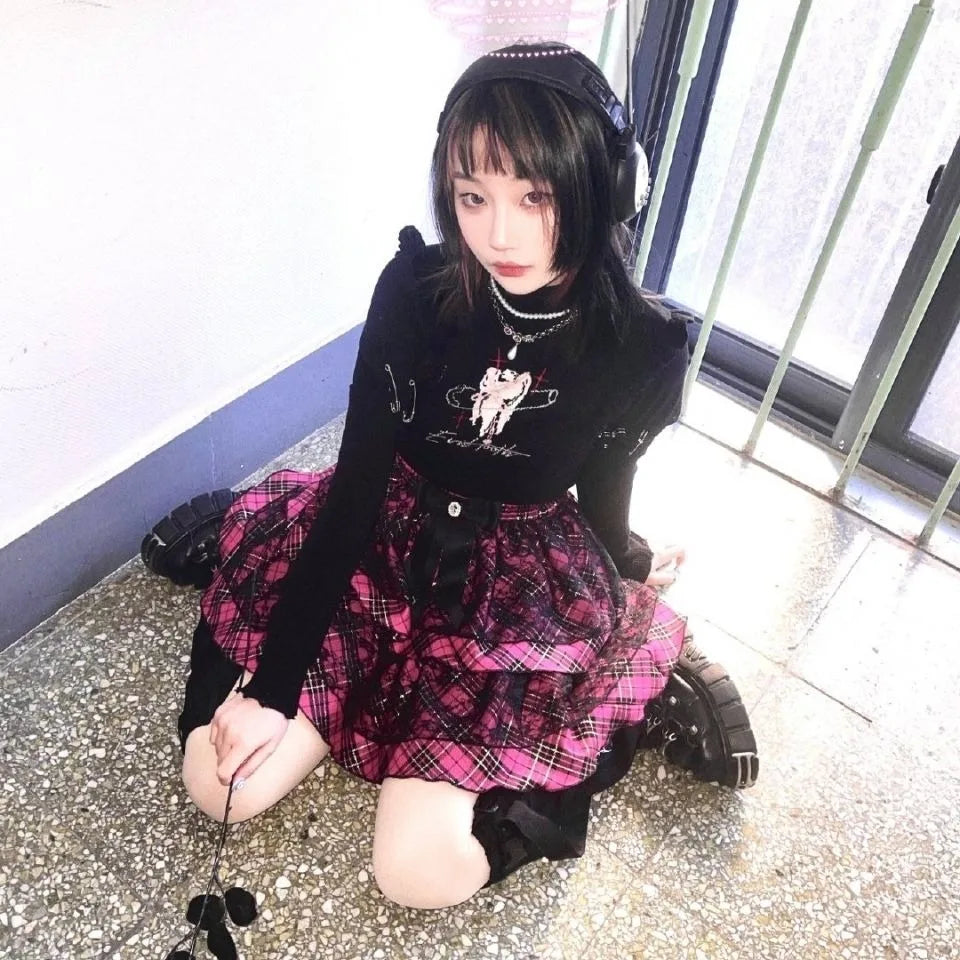 Japanese Lolita Harajuku Style Print Mini Skirt